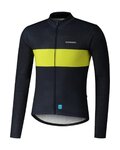 SHIMANO Langarm Fahrradtrikot für den Sommer - VERTEX TEAM LONG - Blau/Gelb