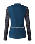 SHIMANO Langarm Fahrradtrikot für den Winter - KAEDE PRINTED LONG - Blau
