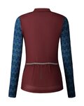 SHIMANO Langarm Fahrradtrikot für den Winter - KAEDE PRINTED LONG - bordeaux/Blau