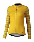 SHIMANO Langarm Fahrradtrikot für den Winter - KAEDE PRINTED LONG - Gelb
