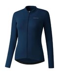 SHIMANO Langarm Fahrradtrikot für den Winter - KAEDE THERMAL LONG - Blau