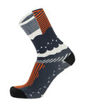 SANTINI Klassische Fahrradsocken - OPTIC - Weiß/Orange/Grau