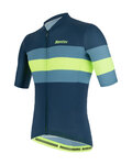 SANTINI Kurzarm Fahrradtrikot - ECOSLEEK BENGAL - Blau/Hellgrün