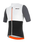 SANTINI Kurzarm Fahrradtrikot - REDUX ISTINTO - Weiß/Grau/Schwarz
