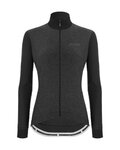 SANTINI Langarm Fahrradtrikot für den Winter - COLORE PURO LADY - Grau/Schwarz
