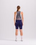 SANTINI Kurze Fahrradhose mit Trägern - PLUSH - Blau