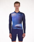 SANTINI Langarm Fahrradtrikot für den Sommer - OMBRA ECO SLEEK  - Blau