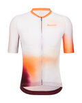 SANTINI Kurzarm Fahrradtrikot - OMBRA - Weiß/Orange