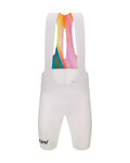SANTINI Kurze Fahrradhose mit Trägern - UNICO EDGE - Weiß