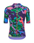 SANTINI Kurzarm Fahrradtrikot - REDUX LOUD - Grün/Lila/Rosa