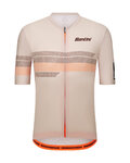 SANTINI Kurzarm Fahrradtrikot - IDEA - Beige