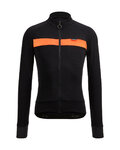SANTINI Langarm Fahrradtrikot für den Winter - ADAPT WOOL  - Orange/Schwarz