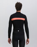 SANTINI Langarm Fahrradtrikot für den Winter - ADAPT WOOL  - Orange/Schwarz
