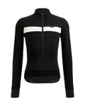 SANTINI Langarm Fahrradtrikot für den Winter - ADAPT WOOL - Schwarz