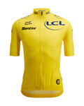 SANTINI Kurzarm Fahrradtrikot - FAN TDF LEADER - Gelb