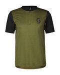 SCOTT Kurzarm Fahrradtrikot - TRAIL VERTIC ZIP SS - Grün/Schwarz
