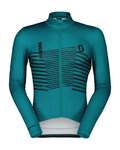SCOTT Langarm Fahrradtrikot für den Winter - TEAM WARM GRAPHICS - Türkis