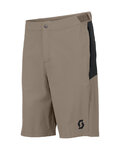 SCOTT Fahrradshorts ohne Träger - VERTIC LT W/PAD - Beige/Schwarz