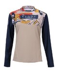 KENNY Langarm Fahrradtrikot für den Sommer - CHARGER - Beige/Blau