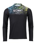 KENNY Langarm Fahrradtrikot für den Sommer - CHARGER - Blau/Grün/Schwarz