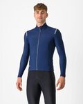 CASTELLI Langarm Fahrradtrikot für den Winter - TUTTO NANO ROS - Blau