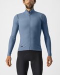 CASTELLI Langarm Fahrradtrikot für den Winter - TUTTO NANO ROS - Blau