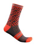 CASTELLI Klassische Fahrradsocken - TIRAMOLLA 15 - Orange/Rot