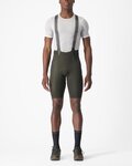 CASTELLI Kurze Fahrradhose mit Trägern - FREE UNLIMITED - Grün