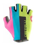 CASTELLI Fingerlose Fahrradhandschuhe - COMPETIZIONE 2 - Hellgrün/Blau/Rosa