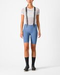 CASTELLI Kurze Fahrradhose mit Trägern - FREE AERO RC W - Hellblau