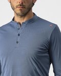 CASTELLI Langarm Fahrrad-Shirt - TECH 2 HENLEY - Blau