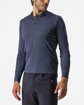 CASTELLI Langarm Fahrrad-Shirt - TECH 2 HENLEY - Blau