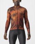 CASTELLI Langarm Fahrradtrikot für den Winter - VENTAGLIO - Braun/Orange