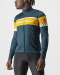 CASTELLI Langarm Fahrradtrikot für den Winter - PASSISTA - Grün/Blau/Gelb