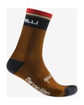 CASTELLI Klassische Fahrradsocken - QUINDICI SOFT MERINO - Braun