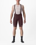 CASTELLI Kurze Fahrradhose mit Trägern - FREE AERO RC CLASSIC - bordeaux/Weiß