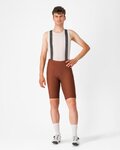 CASTELLI Kurze Fahrradhose mit Trägern - ESPRESSO - Rot