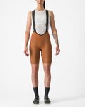 CASTELLI Kurze Fahrradhose mit Trägern - ESPRESSO W DT - Orange