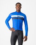 CASTELLI Langarm Fahrradtrikot für den Winter - LINEARE - Blau