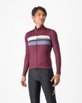 CASTELLI Langarm Fahrradtrikot für den Winter - LINEARE - bordeaux