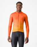 CASTELLI Langarm Fahrradtrikot für den Winter - UNLIMITED THERMAL - Orange