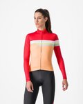 CASTELLI Langarm Fahrradtrikot für den Winter - TORNARE W - Orange