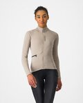 CASTELLI Langarm Fahrradtrikot für den Winter - UNLIMITED TRAIL 2 W - Beige
