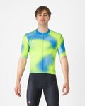 CASTELLI Kurzarm Fahrradtrikot - VORTICE - Blau/Gelb