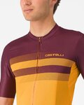 CASTELLI Kurzarm Fahrradtrikot - SIMBOLO - Gelb/bordeaux