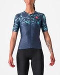 CASTELLI Kurzarm Fahrradtrikot - FREE SPEED 2W RACE - Blau/Türkis