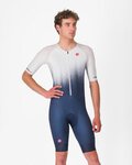 CASTELLI Fahrrad-Unteranzug - CORE TRI SUIT SHORT SLEEVE - Blau/Weiß