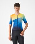 CASTELLI Kurzarm Fahrradtrikot - FREE SPEED 3 RACE TOP - Blau/Gelb