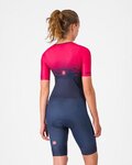 CASTELLI Fahrrad-Unteranzug - CORE TRI W SUIT SHORT SLEEVE - Blau/Rosa