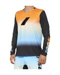 100% SPEEDLAB Langarm Fahrradtrikot für den Sommer - R-CORE-X LE - Hellblau/Orange/Schwarz